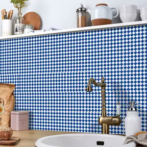Matte Checkered Wall Sticker, Removable and Reusable, Waterproof and Easy to Clean, No Residue Left, Modern Decoration