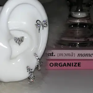 Exquisite bow-shaped ear bone stud made of medical titanium steel, heart-shaped ear cuff, sweet and delicate earrings for girls Stainless Cuban Link Necklace