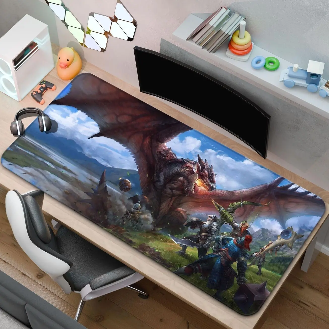 Monster Hunter World Mouse Pad | MHW Gaming Desk Mat | A Gift for Gamers