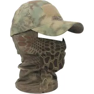 Camouflage Cap and Mask Set, Balaclava Face Mask,Thickened Dome Breathable Quick-Dry Skull Cap with Seamless Edge