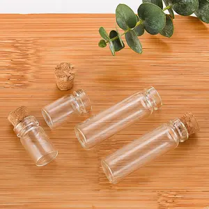 Glass Bottle Set with Cork Stoppers for Storage and Display - Ideal for Crafts and Decor - Versatile Use for Indoor and Outdoor - Enhances Any Space with Elegant Design