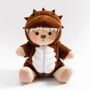 Getahug Brown Ankylosaurus Bear | Handmade Jointed Teddy Bear Stuffed Animal Gift