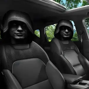2PCS Hooded Figure Car Headrest Covers - Universal-Fit Cars Accessories for Interior Decor