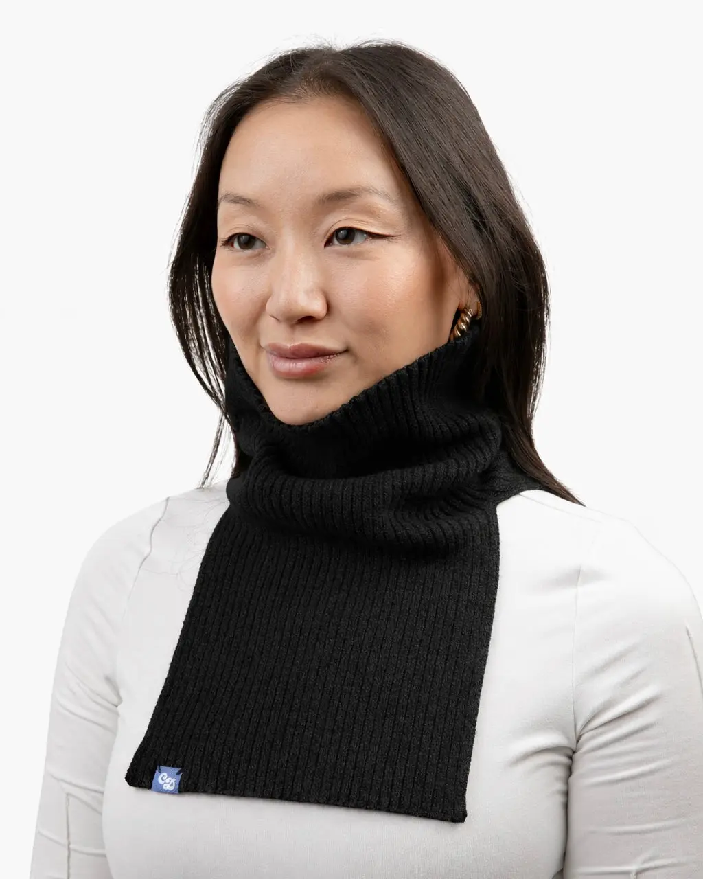 Freddie Merino Cashmere Neck Warmer in Black