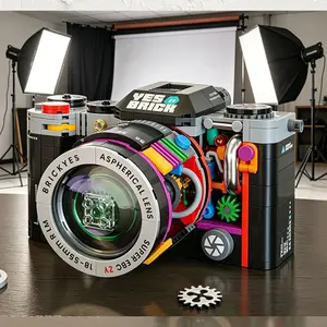 Brick Also Building Blocks Mechanical Universe Retro Camera Assembly Handmade Toy Model Ornament Boys Birthday Gift Wholesale