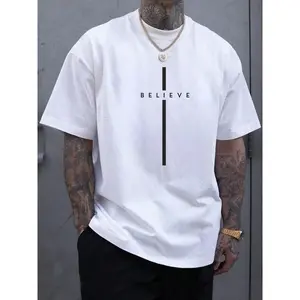 100% Cotton Believe Cross God Easter Christian Religious T-Shirt, Casual Crew Neck Short Sleeve Vintage Graphic Tee, Printed & Shipped In USA, Men Women Summer Streetwear