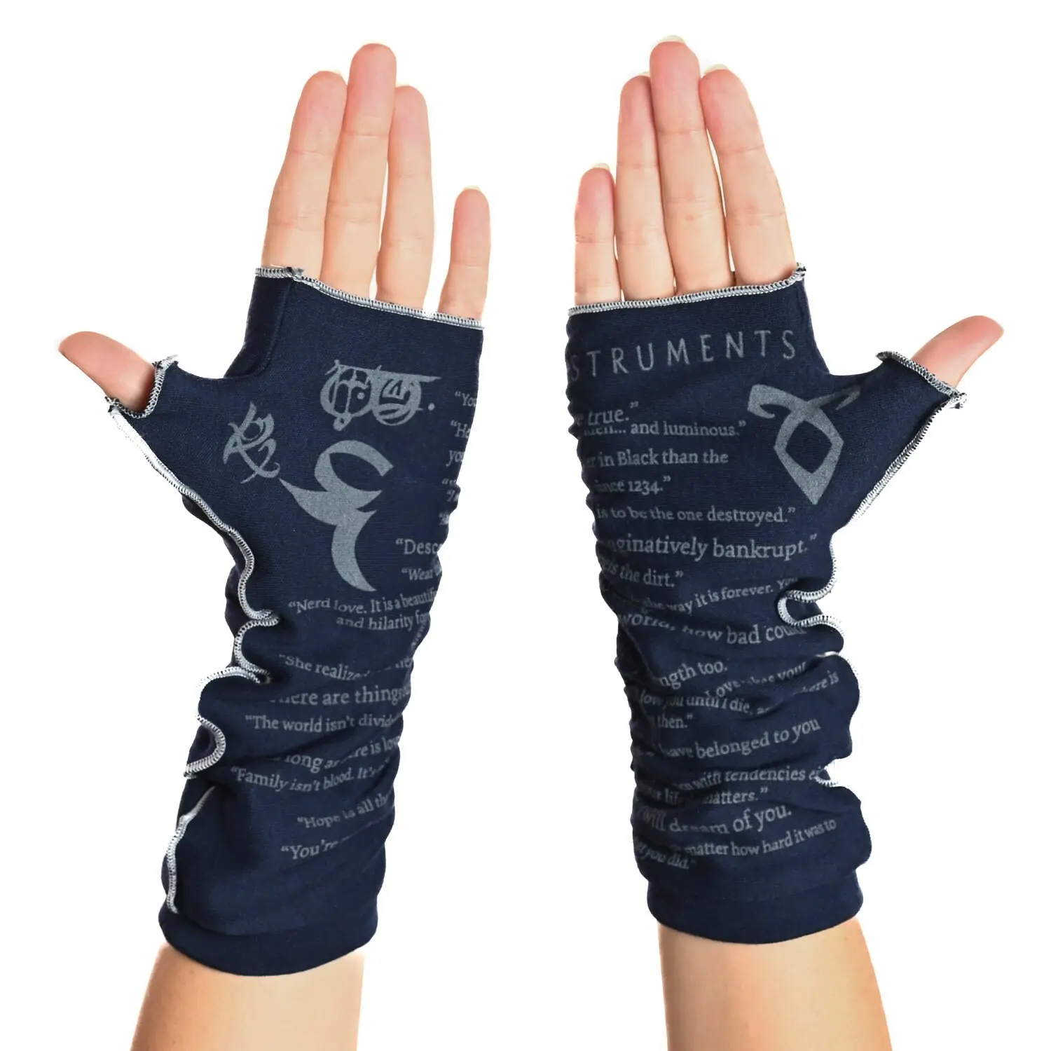 The Mortal Instruments Writing Gloves - Fingerless Gloves, Cassandra Clare, Arm Warmers, Literary, Book Lover, Books, Reading Glove
