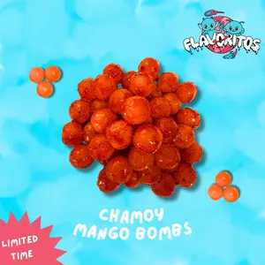 Flavoritos, Chamoy Mango Bombs- Sweet and Chili Candy Snack Chewy Spicy Bonbon Fruit Flavored Bean