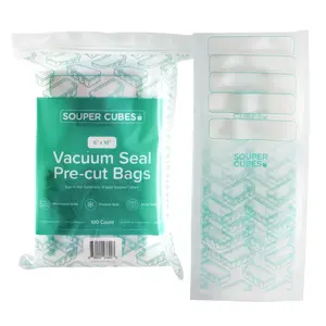 Souper Cubes 6” x 10” Pint Vacuum Sealer Bags for Food, 100-Count BPA-Free Precut Food Vacuum Sealer Bags for Meal Prep, Freezing & Sous Vide