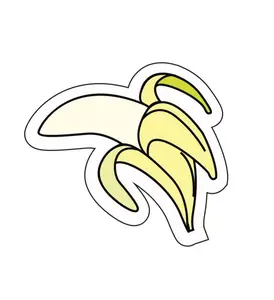 Kickstix Banana 1ct .5oz Vegan Leather Decorative Stickers for Footwear, Apparel, Accessories