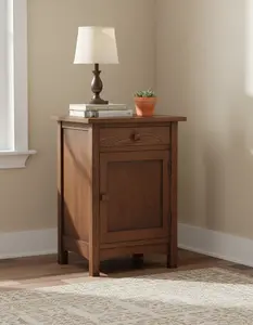 Mission 1 Door 1 Drawer Nightstand - Walnut stain