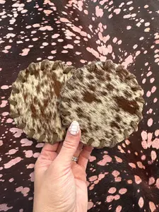 Cowhide Coaster Set
