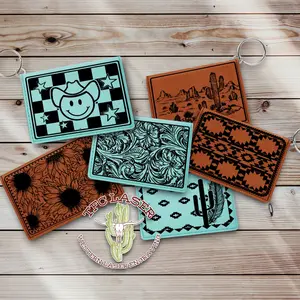 TFC Laser Western Style Keychain Wallet ID and Card Holder for Men and Women wristlet