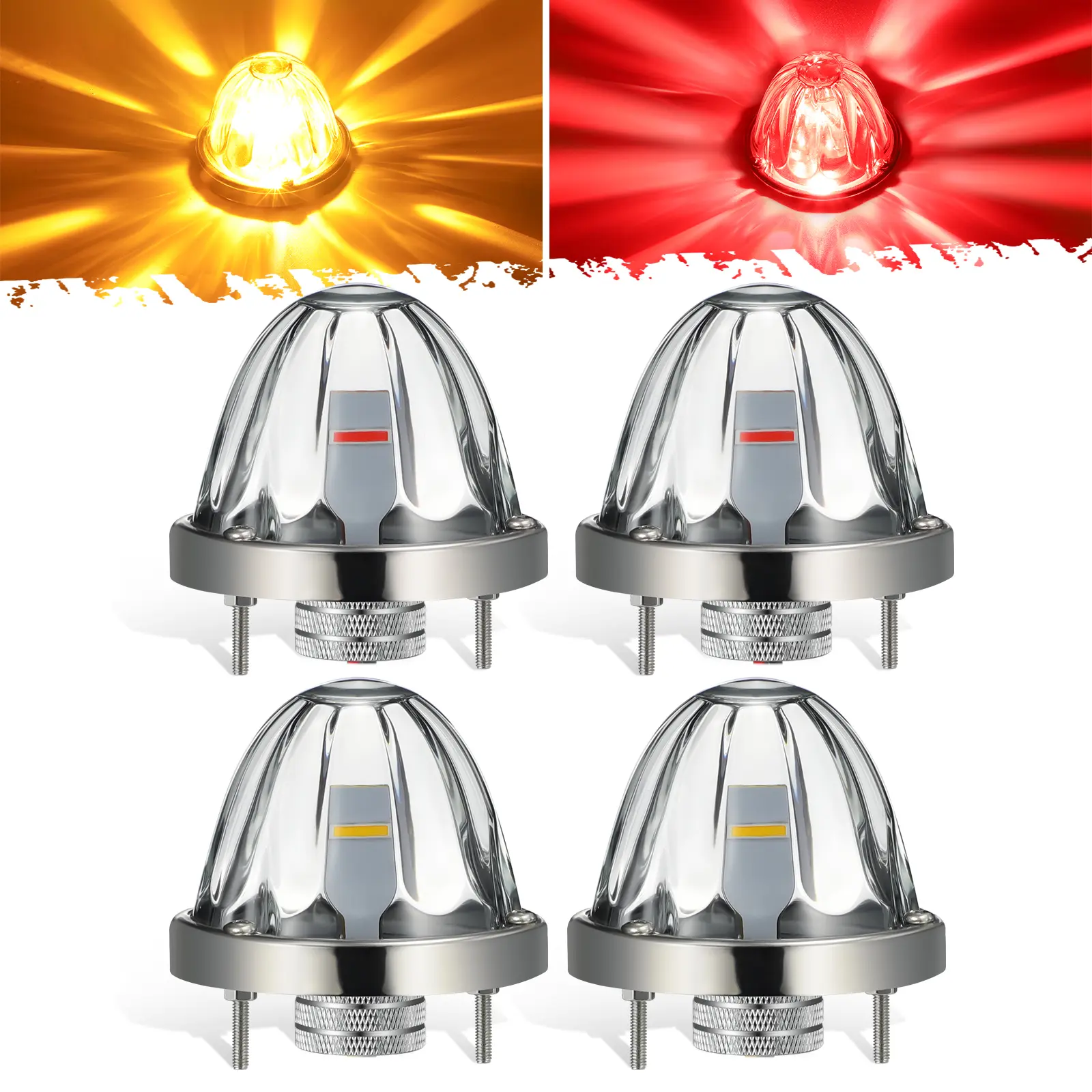 Amber / Red-4 Pieces