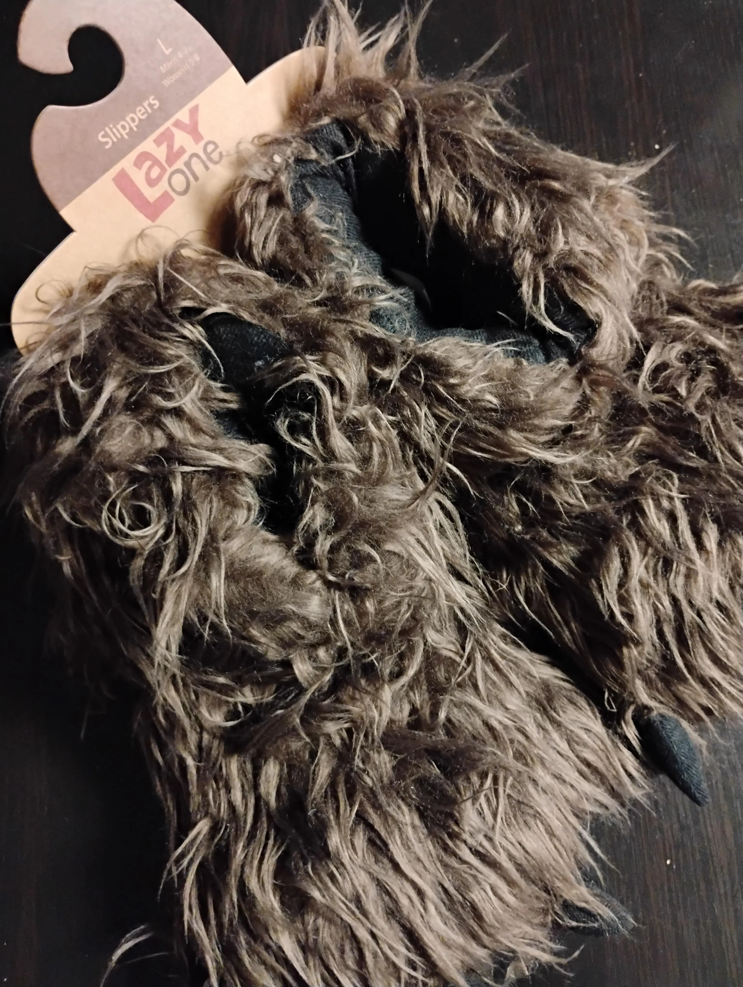 Lazy One Brown Chewy Big Foot Paw Slippers Giant Cozy Comfy House Shoes Kids to Adult
