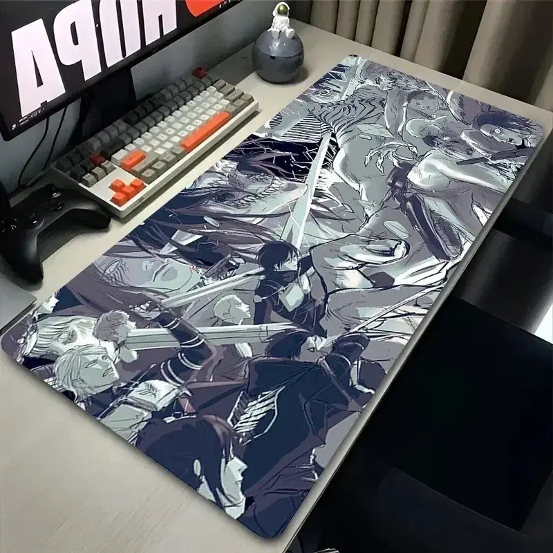 Attack on Titan Keyboard Desk Mat Large Mouse Mat Locked Edge