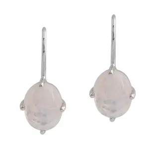 Affinity Gems Rainbow Moonstone Drop Earrings, Sterling