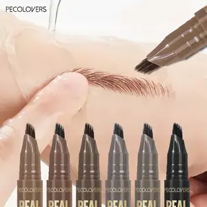 Four-pronged Eyebrow Pencil, Four-end, Long-lasting, Non-smudged, Water-resistant, Anti-smudged Eyebrow Pencil, Curved Eyebrow Pen