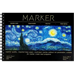 60 Sheets Marker Paper Pad, 9×12 Inch Marker Paper 79lb/130gsm, Bleedproof Markers Papers Painting Coloring Papers for Beginners and Enthusiasts of Painting