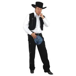 Cowboy Chaps & Vest Black