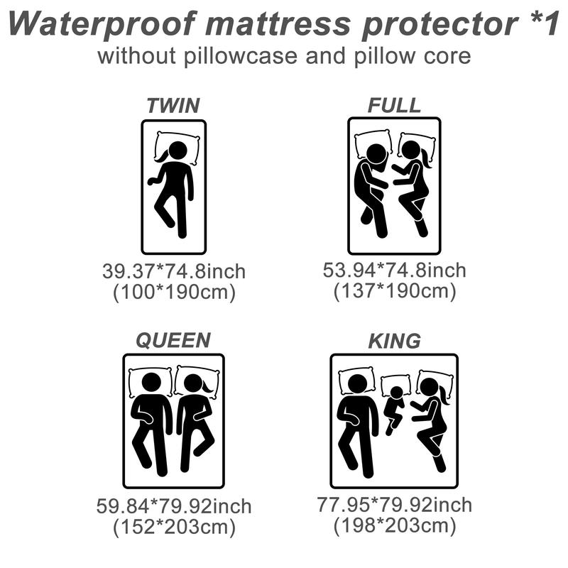 Bepatio Mattress Cover Waterproof, Deep Pocket Mattress Pad Protector Fits to 6''-16'', Breathable Hollow Cotton Filling Quilted Mattress Protector for King Size,Hotel