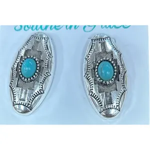 Silver and Turquoise Navajo chuncky studs