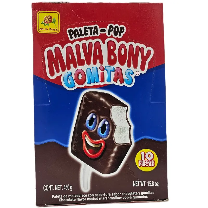 MALVABONY GOMITAS - Chocolate Flavor Coated Marshmallow Pop & Gummies / 10 Pieces Pack /