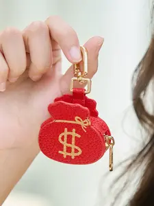 Handmade high-quality bag pendant, red money bag keychain, bag charm keychain, wallet pendant, bag pendant accessories, perfect gift for handbag enthusiasts, ideal gift for friends and family