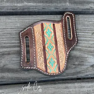 Aztec Tooled Leather Knife Sheath by Countryside Co.