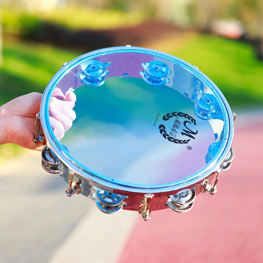 M MBAT 8 Inch /10 Inch Tambourine Percussion Instrument Percussion Musical Instruments Self-Tuning Double Row Hand Drum Stainless Steel Ring Hand Percussion Drum KTV/Party/Festival/Celebration