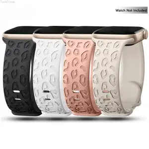 Fashion Engraved Pattern Silicone Apple Watch Band, Soft Replacement Strap for Women & Men, Compatible with Apple Watch Series, Stylish Everyday & Spring Wear, Gift for Friends