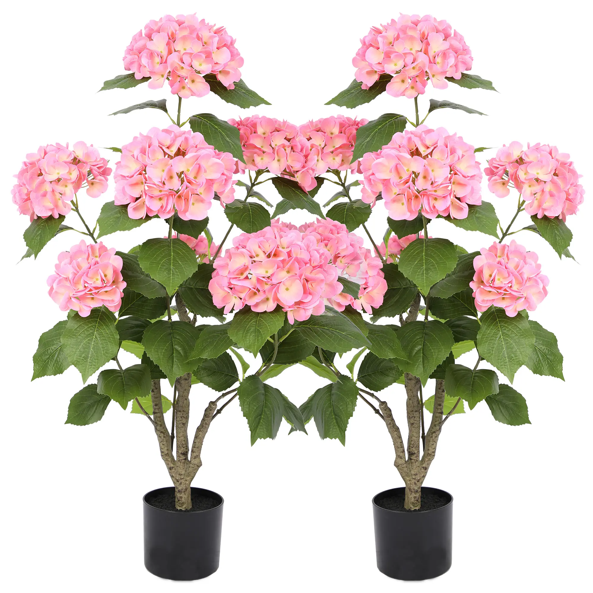 3ft Realistic Artificial Hydrangea Tree | 5 Vibrant Colors | 2 Pack | Realistic Film-Like Texture Fake Flower Plant for Home Decor