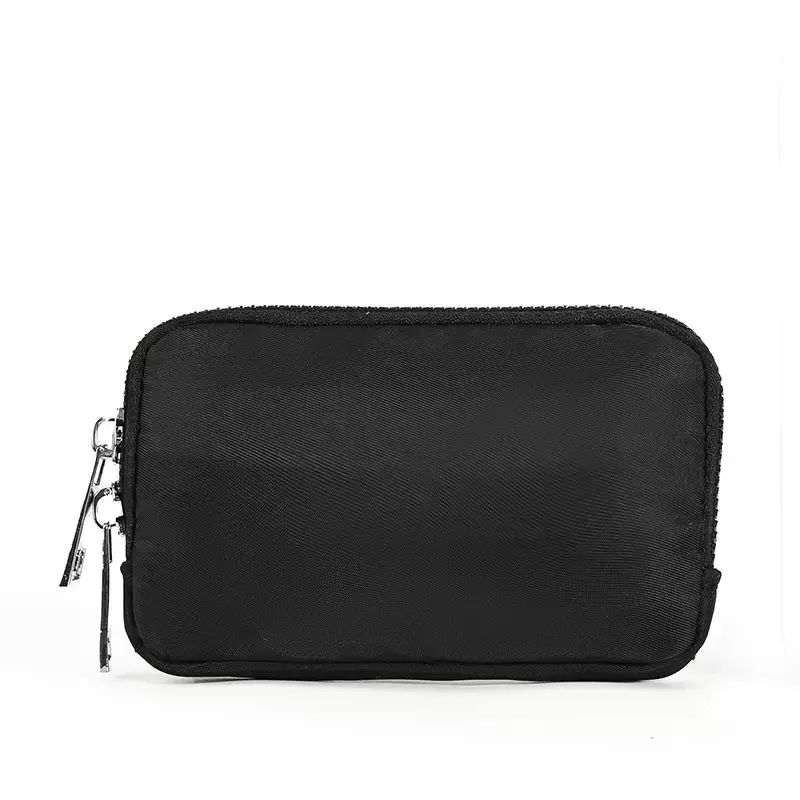Double Zipper Card Holder, Simple Style, Waterproof Nylon Small Wallet, Multi-Functional Bag, Keychain, Women's Coin Purse