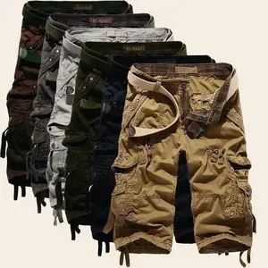 Men’s Camouflage Cargo Shorts Plus Size Loose Fit Multi Pocket Mid Length Washed Cotton Casual Work Shorts for Summer Spring Fishing Outdoor Essential Gift for Him,baggy sweatpants men,camping essentials
