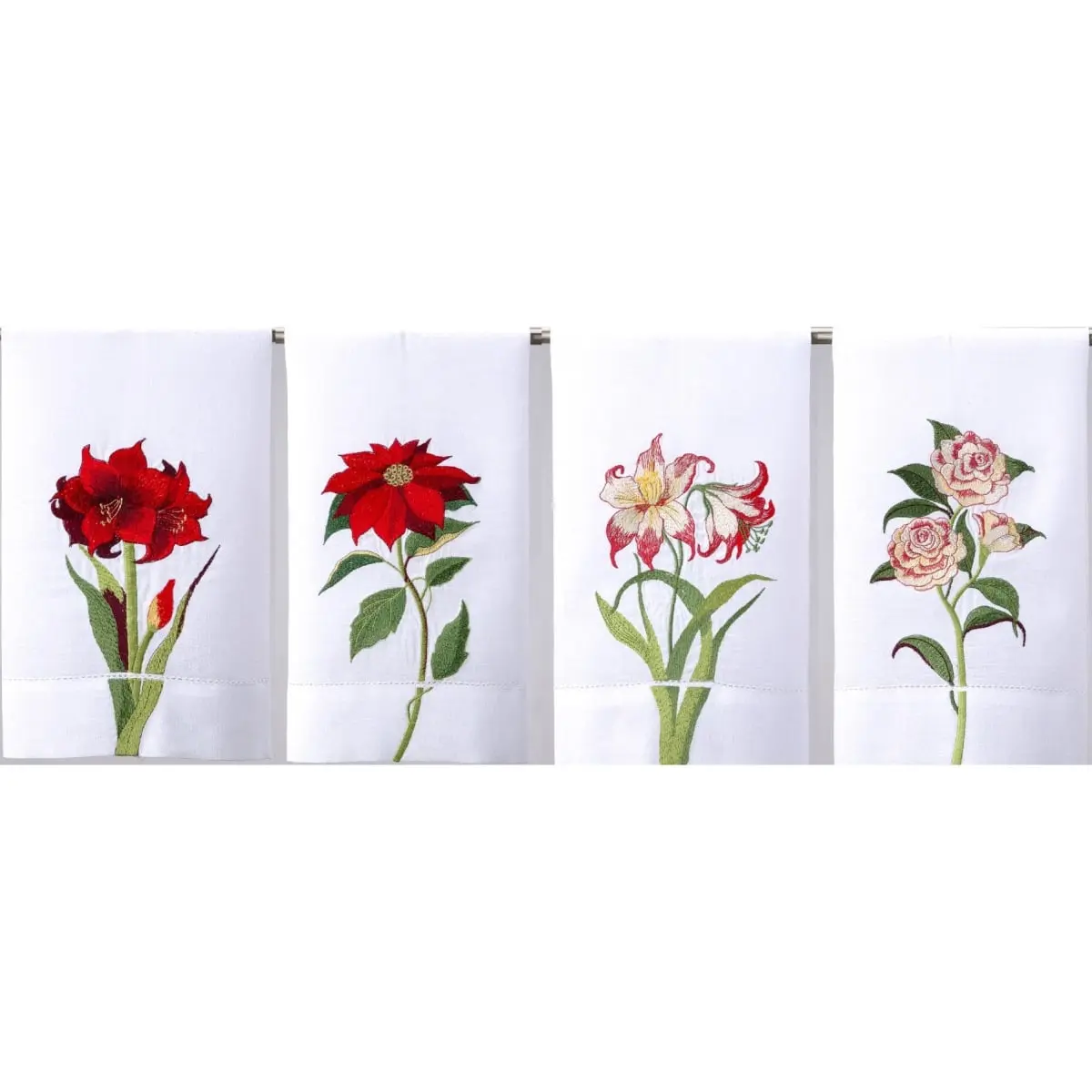 Peking Handicraft 04SW46WC Winter Garden GT Design Fabric Towel, 14x22 in, 4-Piece Set for Kitchen Use & Cleaning