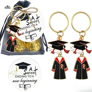 5 PCS  2026 Graduation Season Themed Keychain Set Durable Rust-proof Metal Graduation Souvenir Portable Key Ring Gift Set for Classmate Friend Outdoor Hiking Camping School Commute Daily Travel Use