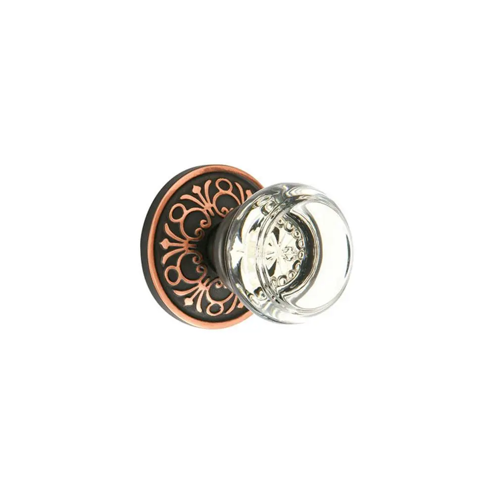 Emtek 8206GT Privacy , Lancaster Rosette , Georgetown Crystal Knob