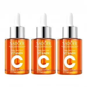 【3PCS】Vitamin C Face Serum 30ML Hydrating Essence with Hyaluronic Acid & Centella for Dull Skin Uneven Tone Fine Lines Pores Dry Skin Moisturizing Toner Deep Nourishing Repairing Collagen Aloe Vera Hydrate vitamin c serums
