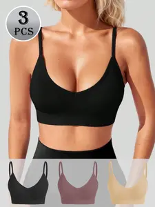 Women's Seamless Sports Bra Set, Comfortable Wireless Underwear with Removable Pads, Ideal for Gym and Daily Wear