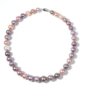 YG267-45-T Candy color 11-12mm Fresh Water Pearl Necklace for Women - Elegant Classic Design Ideal for Everyday Wear & Special Occasions  for birthday/anniversary/holiday /retirement/ graduation presents