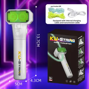 New Generation  Glow-In-The-Dark String Shooter Toy w/ Dual Built-in UV Blacklights - Safe Fun Adult & Kids Rope Launcher Gift-Stress-Relieving Toys-  - Music Festival  Dance Accessory