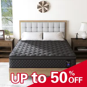 Luxury Gel Memory Foam Hybrid 5 Zone Pocket Spring Mattress In A Box Medium Firm Twin Full Queen King 10" 12" 14" For Motion Isolation Edge Support