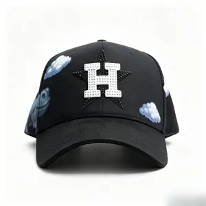 Black Cloud H Los Angeles Unisex Hat, Adjustable, Embroidered Baseball Cap, Fashionable Outdoor Sun Hat 2026