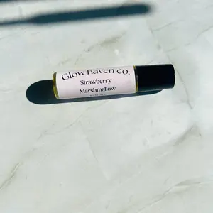 Glow Haven Co. Strawberry Marshmallow Perfume Oil – 10 ml Roll-On | Sweet Strawberry Vanilla Scent
