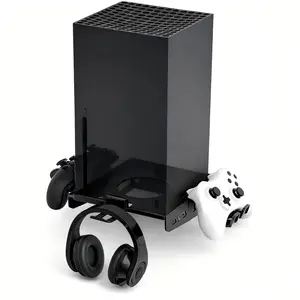 Wall Mount Charging Stand for Xbox Series X/s, Cooling Fan Console Mount, Controller Charging, 3 Headset Hooks, Space Saving Organizer, Accessories