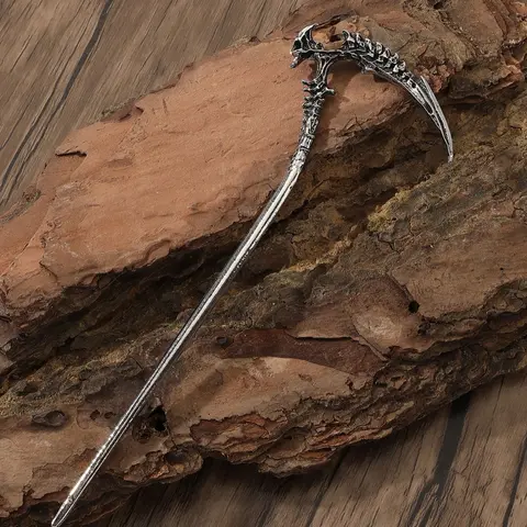 Viking Style Retro Skull Scythe Hairpin, Fashion Hairpins, Punk Hair Accessory, Nordic Norway Fashion, Party Jewelry, Valentine's Day Gift