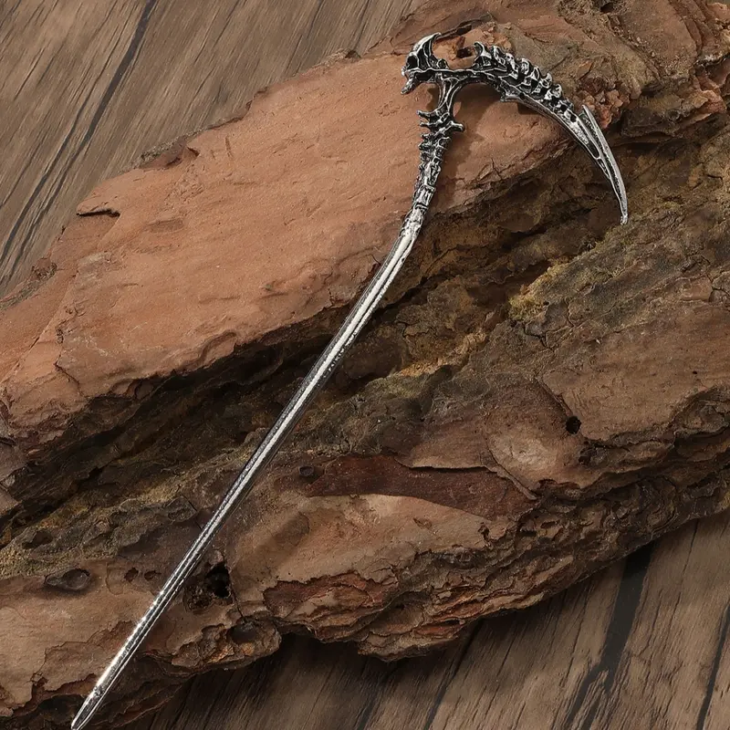 Viking Style Retro Skull Scythe Hairpin, Fashion Hairpins, Punk Hair Accessory, Nordic Norway Fashion, Party Jewelry, Valentine's Day Gift