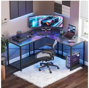 Computer Desk L Shaped, 51 Inch Reversible L Shaped Desk, Gaming Desk, Home Office Desk, Carbon Fiber Black
