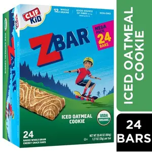 Zbar - Iced Oatmeal Cookie - Soft Baked Whole Grain Snack Bars - USDA Organic - Non-GMO - Plant-Based - 1.27 oz. (24 Pack)