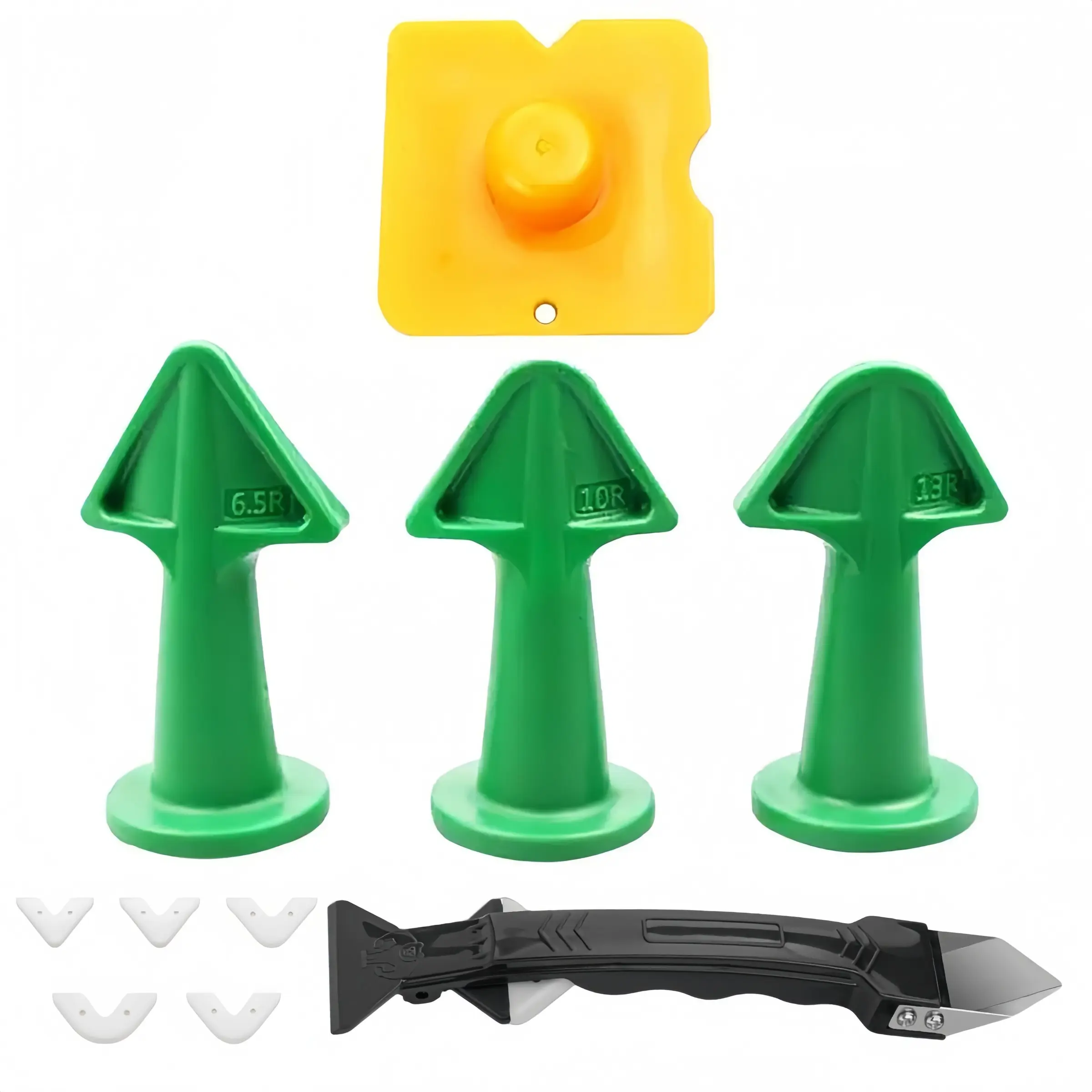 4/5 Piece Sealant Nozzle Set with Scraper/mud Knife Nozzle, Silicone Gap Filler Tool, Home Improvement Supplies, Easy Application Tools